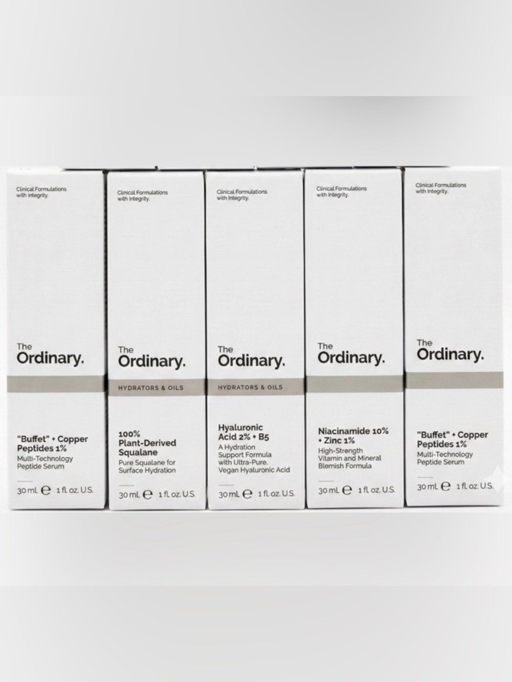 🆕 THE ORDINARY 5 X BOTTLES SKINCARE FACE SERUM SET- ANTI AGE WRINKLE HYDRATE